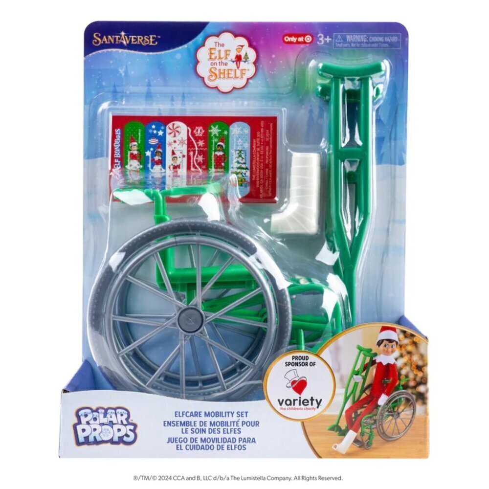 NWT - Elf On The Shelf Doll Polar Props Elfcare Mobility Set Wheelchair, Cast